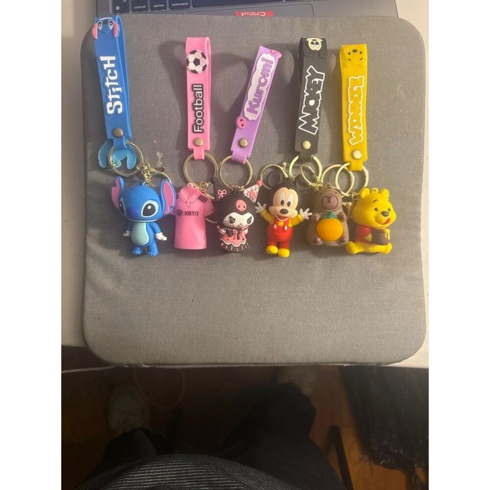 Cute Character Keychain Bundle โ 6 Assorted Keychains